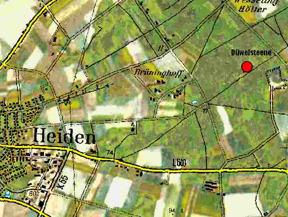 topographische Karte der Gegend